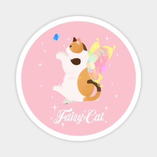 Fairy Calico Cat (with white text) Magnet